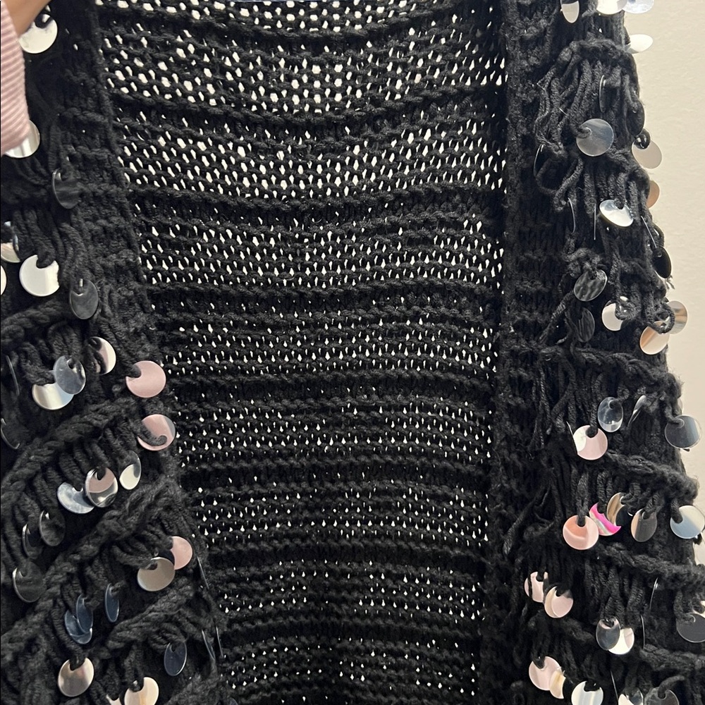 Zara KNIT limited edition sequined long cardigan size M - Picture 7 of 10